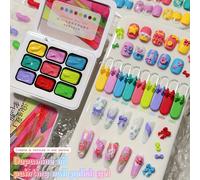 TEMU Set de Esmalte de Uñas en Gel de 9 Colores, Kits de Esmalte de Gel Semipermanente, Todo para Kit de Manicura, LED, Vernis, Nail Art, Regalo para Salón en Casa para Mujeres