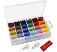 TEMU Set de Hilos de Coser de Poliéster - 30 Colores, Bobina Contiene , El Kit de Costura 5 Agujas de Ojo Grande y 2 Enhebradores, para Coser a