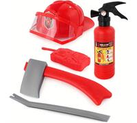 TEMU Set de Juego de Bombero de 5 piezas - Mochila de Bombero Realista con , Extinguidor y Herramientas, Ideal para Fiestas Temáticas, , y Aniversarios