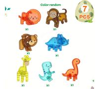 TEMU Set de Juguete de Bloques de Construcción Magnéticos con Piezas Magnéticas de Animales y Dinosaurios, Adecuado para que los Niños Diseñen y Construyan, Regalo para Niños y Niñas en Vacaciones y