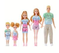 TEMU Set de juguete de muñecos casuales y modernos para o miembros, que un esposo, , hija y , que miden 11.5 pulgadas