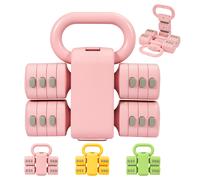 TEMU Set de kettlebell ajustable con mancuernas y kettlebell (2-5kg) - Construcción ABS resistente, bandas de resistencia ajustables y agarre - Gimnasio compacto para el hogar