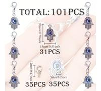TEMU Set de llaveros Fatima Hand Azul de 101 piezas, para llavero , tema , el llavero opción ideal para de San Valentín, Acción de Gracias, Navidad, Halloween, , Regalos hechos a para fiestas