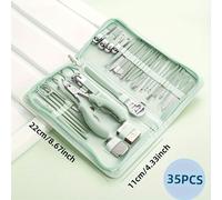 TEMU Set de Manicura y Pedicura de Acero Inoxidable de 35 Piezas con Estuche de Almacenamiento - Cortaúñas, Recortador de Cutículas y Pinzas de Pico de Águila para el Cuidado de