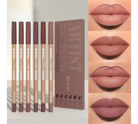 TEMU Set de Maquillaje de 6 Piezas de Delineador de Labios Nude - Mate Natural y Duradero a Prueba de Agua, Duradero y Resistente, Fácil de Aplicar y , Adecuado para Maquillaje Diario