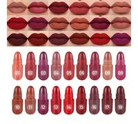 TEMU Set de maquillaje de labios en cápsula de 18 piezas, mate + delineador de labios impermeable. original súper iluminador, bloqueo de color de 24 horas, a prueba de manchas, para todo