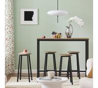 TEMU Set de Mesa + 4 Taburetes de -Pies - Conjunto Mesa de Cocina para de Pie (Negro) - PHU33-TDI