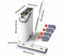 TEMU Set de Mopa + Paño de Microfibra + | Joybos Combinación de Mopa , Mopa Perezosa Húmeda y para Dormitorio, , Baño, Cocina, Inodoro