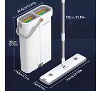 TEMU Set de Mopa y de 33cm | Mopa con 4 Paños de Microfibra Reutilizables, Húmedo y , Ideal para Azulejos, Pisos de Madera, Mármol | para , Baño, Paredes, Suelos | JOYBOS