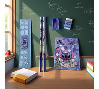 TEMU Set de Papelería de Disney Stitch | Bolígrafo de Dibujos Animados, Regla, Cuaderno, Sacapuntas, - Ideal para Fans de Animación, Regalo de Año