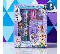 TEMU Set de Papelería de Elsa de Disney Frozen, 6 piezas | Kit de Escritura con Lápices, Regla, Cuaderno | Ideal para Fiestas y Regalos