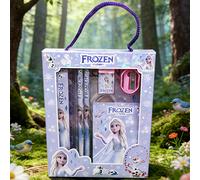 TEMU Set de Papelería de la Serie Frozen, Kit de Papelería para 2026 con Sacapuntas, Regalo que Regla, Lápices, Borrador y Mini Sacapuntas, de Regalo de Suministros de Elsa, Ideal para Año , Navidad y