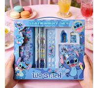 TEMU Set de Papelería Escolar Disney Stitch con Diseño Azul | Lápices, Estuche, Regla, Borrador - Escritura , Ideal para Uso Diario y Trabajo de Oficina, Regalo para Navidad, Año , ,