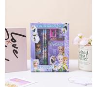 TEMU Set de Papelería Frozen 2 de 6 piezas | Lápiz, Cuaderno, Sacapuntas, Borrador, Regla y de Regalo de Papelería de Oficina, para , y Fiestas