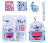 TEMU Set De Papelería Minimochila Stitch - Incluyen Múltiples Accesorios Escolares - Diseño con Licencia Oficial Infantil Stitch - Para Colorear y Escribir Uso Diario