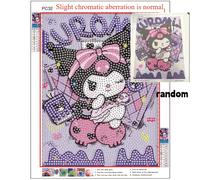 TEMU Set de Pintura de Diamantes 5D de Sanrio Kuromi, Obra de Arte de Mosaico Completa con , de 17X22Cm/6.69X8.66Pulgadas para Decoración del Hogar