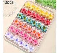 TEMU Set de pinzas para el cabello de moda /verano, 24/12 piezas, 3 cm/1.18 pulgadas, diseño degradados, pinza antideslizante con forma de flor, ideal para fiestas y otras actividades, sin batería