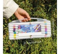 TEMU Set de Rotuladores de Pintura Acrílica con 12/24/36/48/60/80 Colores, de Almacenamiento. Rotuladores son Impermeables, No Tóxicos y Lavables, lo que los Ideales para y Manualidades, Proyectos
