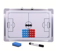 TEMU Set de Tablero de Entrenamiento de Fútbol de 30 Piezas con Accesorios de Fútbol Magnéticos, Diseño Portátil de Aleación de Aluminio, 27 Imanes, un Borrador y un Marcador.