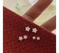 TEMU Set de Tres Aretes Dorados de Acero Inoxidable con Zirconia de Estrella, un Diseño y Elegante