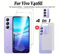TEMU Set de vidrio templado 4 en 1 para VIVO V40 SE, que protector de pantalla, película para lente de cámara y película trasera