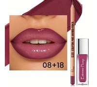 TEMU set dos piezas: un delineador de labios mate de y un labial. Son resistentes , de larga duración y proporcionan un acabado y duradero. Esta combinación a un maquillaje de labios hidratante .