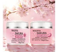 TEMU Set hidratante de MALIYYA Peach Blossom, una crema de día y una crema de noche, proporciona hidratación duradera y beneficios adecuados para todo tipo de piel