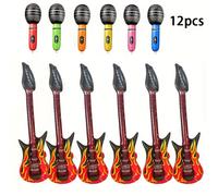 TEMU Set Inflable Rock Party: Guitarra, Micrófono, para Fiestas Temáticas, Festivales de y Celebraciones de , Accesorios de Decoración para Fiestas de