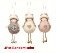 TEMU Set of 3 Christmas Tree Ornaments - Fabric Love Themed Round Belly Pendants - Hanging Christmas & New Year Decorations for Home and Room Decor Without Electricity