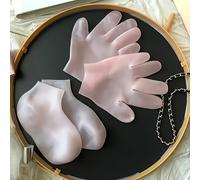 TEMU ¡Set Todo en Uno para Cuidado de Manos y Pies! 4 Calcetines Hidratantes de Silicona en Beige , para Talones /Maños Ásperas, Belleza Personal + Cuidado de Uñas, Retiene la Humedad para Instantáneo