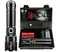 TEMU Shadowhawk Linterna LED | Linterna de XHP70.2, Recargable USB, Táctica, Portátil para Trekking, Caza, Emergencias, Aleación de Aluminio, No Resistente , Alcance de 500m, 4500