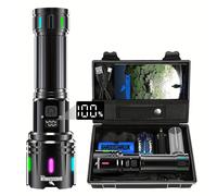 TEMU Shadowhawk Linterna LED Recargable, Linterna LED Extremadamente XHM90.2 Linternas USB, 5000mAh, Linterna Táctica Potente a Batería, Linterna Para Emergencias al