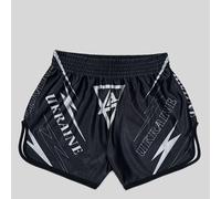 TEMU Shorts de Boxeo Holgados para Hombre con Estampado Geométrico de - Negros con Detalles Blancos, Tejido No Elástico para Deportes de y Entrenamiento