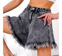 TEMU Shorts de Denim para Mujer sin Elástico - Diseño con Bolsillos, Estilo Retro Estructurado para Looks Diarios y Formales - Lavables a Máquina (Esenciales /Verano), Fruncido, Tela Elegante