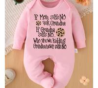 TEMU Si Dice No, Pregúntale a la . Si la Dice No, Pijama de Pie para Recién Nacidos con Estampado de , Traje de Gateo para Niños de Todas , Ropa , Regalo de Embarazo, para Exteriores