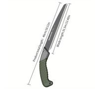 TEMU Sierra de Curva Profesional con Protector de Seguridad, Hoja de Acero SK5 para Cortar Madera /Húmeda y Bambú, Mango Verde Ergonómico, Herramienta de Carpintería de Afilado Duradero