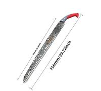 TEMU Sierra de Extra Grande de Acero , Acero SK5, Total 755 mm, Mango Recubierto de Goma, Sierra para Tala de Madera en Exteriores, Sierra Afilada para de Árboles y Frutales