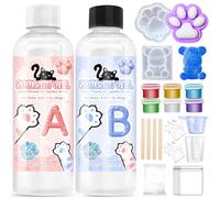 TEMU Silicona Líquida para Kit Taba Squeeze 200g/500g, Goma Flexible y Extra suabea con Moldes de Patas/Polvo Aterciopelado Bolsa Incluido - Moldeo Pata DIY Regalo Antiestrés