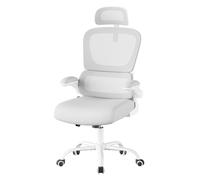 TEMU Silla de Oficina, Silla de Escritorio, Ergonómica, Tejido de Malla de Capa, Reposabrazos Plegables, Lumbar y Reposacabezas Ajustables, Mecedora