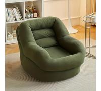 TEMU Sillón de Frijol Verde - Oliva//Azul , Silla Lounge con Tela Lavable a y Cojín de Poliestireno, Sofá Individual Moderno para s &, Montaje Rápido en la Cama o Salón TV, Relajante Duradero