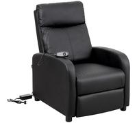 TEMU Sillón reclinable Baroni Home en espuma , con reclinator eléctrico con mando a distancia, reposapiés, patas antideslizantes, sillón relajante y fácil de ensamblar, negro, 66X75X99 cm