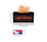 TEMU Simulación de Llama para Chimenea , Diseño Fácil Uso. Ideal Para Humidificación en (Versión con Enchufe USB), Pequeno Portátil Decorativo Moderno Sencilla Evaporativa Mesa Oficina