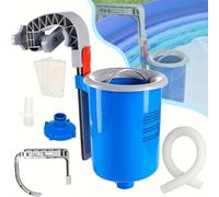 TEMU Skimmer de Piscina Elevada de Montaje Rápido con Cesta Desmontable y 3 Calcetines - Limpiador de Superficie Flotante Automático para , Accesorio de de Piscina