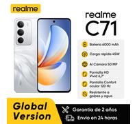 TEMU Smartphone realme C71 desbloqueado con carga súper rápida de 45W y batería de 6000mAh - Pantalla de 120Hz, 256GB+24GB RAM, a prueba de caídas - Sin adaptador