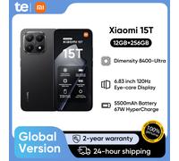 TEMU Smartphone Xiaomi 15T 12GB+256GB con 8400-Ultra, pantalla de 6.83" a 120Hz con protección , batería de larga duración de 5500mAh, cámara triple Leica de 67W. de Smartphone Xiaomi 15 T: 25069PTEBG