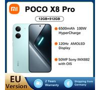 TEMU Smartphone XIAOMI Poco X8 Pro 12GB + 512GB, Procesador 8500-Ultra, Batería de 6500 mAh, Pantalla AMOLED Ultrabrillante, Cámara Principal Sony IMX882 de 50MP con OIS, Verde