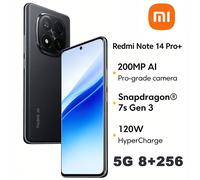 TEMU Smartphone Xiaomi Redmi Note 14 Pro+ 5G 12GB+512GB, Pantalla FHD+ AMOLED de 6.67" y 120Hz, Snapdragon 7s Gen 3, Cámara de 200MP, de 120W, Batería de 5110mAh, Negro (Cargador No Incluido)