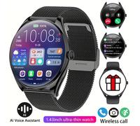 TEMU Smartwatch Ultra Delgado con Pantalla AMOLED de de 1.43 Pulgadas, Batería, Cuerpo de Aleación de , Múltiples Deportivos, de , Actualizaciones Meteorológicas y de Reloj