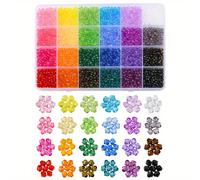 TEMU Sobre 5760pcs/box Kit de fabricación de cuentas 24 rejillas 4mm cuentas acrílicas facetadas puntiagudas estilo aleatorio para hacer joyas collar pulsera pendientes