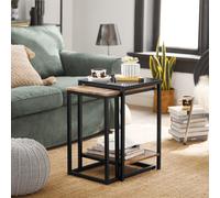 TEMU SoBuy FBT99-F Mesa de Set de 2 mesas auxiliares apilables